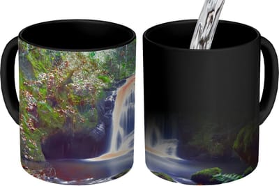 Magische Mok - Foto op Warmte Mokken - Koffiemok - Waterval - Natuur - Water - Magic Mok - Beker - 350 ML - Theemok
