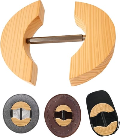 Hoedspanner Hout - Vormverbreder - Hoeden Vormgeven - Verstelbaar Gereedschap - 19 cm - Houtkleur