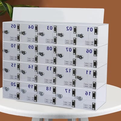 Telefoon Kluisje - Opbergkastje - Veilige Opslag - Individuele Slot Beveiliging - 12 Slots - Transparant
