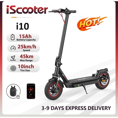 iScooter i10 Elektrische Scooter 10 Inch 15Ah Scooter Opvouwbare Elektrische Step Max Bereik 45km Elektrische eScooter Met App