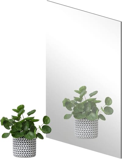 Spiegels zonder lijst, 40 x 30 cm, 3 mm dik, schokbestendig, zelfklevend, ideaal voor wanddecoratie en interieurstyling