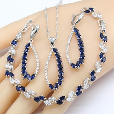 Europe et États-Unis Élégant Bijoux Zircon AAA Boucles d'oreilles Bagues Collier Mode Mariée Mariage Dîner Assorti beige
