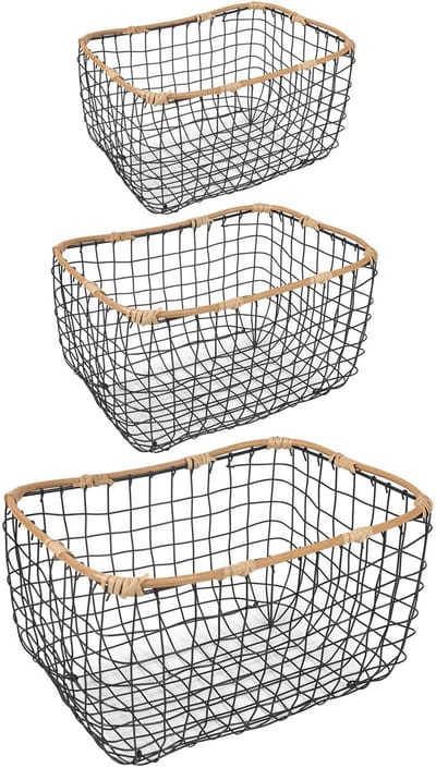 Metalen manden JIMO, set van 3 - Zwart/natuur