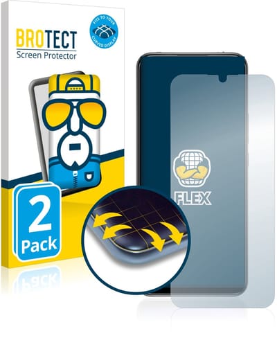 BROTECT - Screenprotector voor Xiaomi Mi 10 Lite - Folie Beschermfolie transparant volledig dekking - 2 Stuks