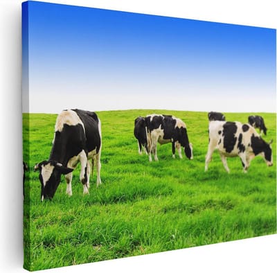 Artaza Canvas Schilderij Dieren - 40x30 cm - Klein - Wanddecoratie Koeien Weiland - Muurdecoratie Natuur - Schilderijen Op Canvas