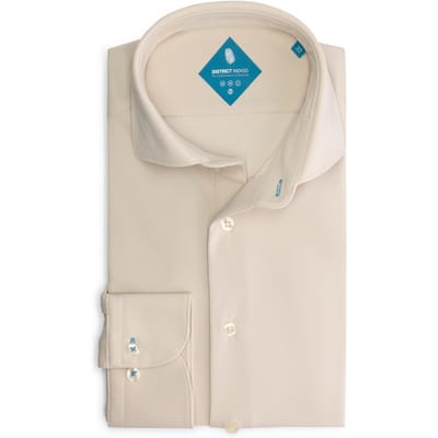 District Indigo Overhemd Pique Performance Beige (7.31.025.780 - 048)