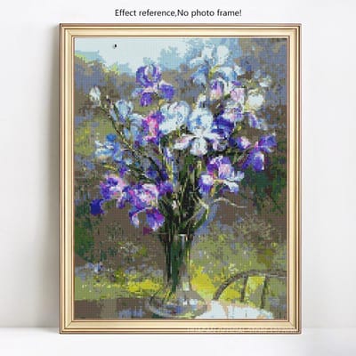 Peinture Diamant 5D DIY Ronde Complète Scénique Fleur Broderie Vente Strass Image 20X30 gray