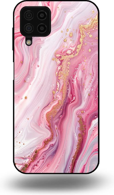 Smartphonica Telefoonhoesje geschikt voor Samsung Galaxy A22 4G met marmer opdruk - TPU backcover case marble design - Roze geschikt voor Samsung Galaxy A22 4G