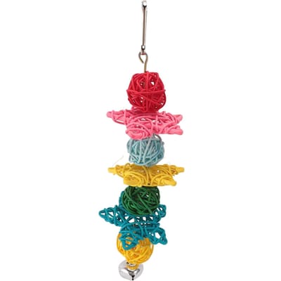 Papegaai Kauwspeelgoed Leuk Interactief Vogelkooi Bijtspeelgoed met Bel voor Kleine Papegaaien Parkieten Conures red