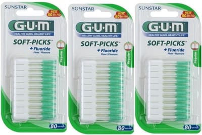 GUM Soft Picks Regular Ragers - 3 x 80 stuks
