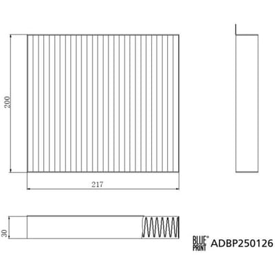 Luchtfilter voor de cabine BLUE PRINT ADBP250126