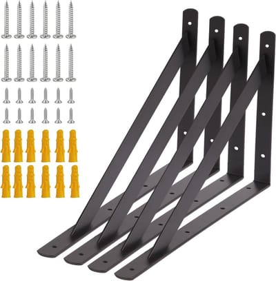 Zware Wandplank Beugels 500 x 300 mm - Set van 4 - Wandbeugels voor Beton en Gipsplaat