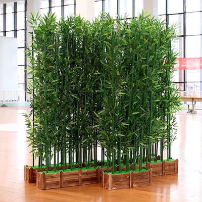Kunst Bamboescherm - Privacy Hek - Buiten Decoratie - Natuurlijk Uiterlijk - 180cm Hoog - Groen