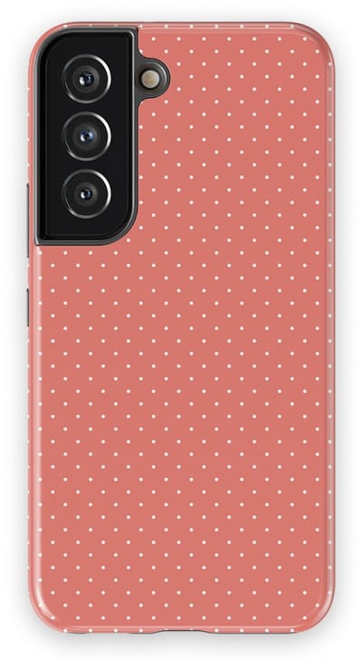 Micro Dots Tough Hoesje Samsung Galaxy S22 | Geschikt Voor Mag | Stippen Motief Backcover Samsung Galaxy S22 Soft Coral
