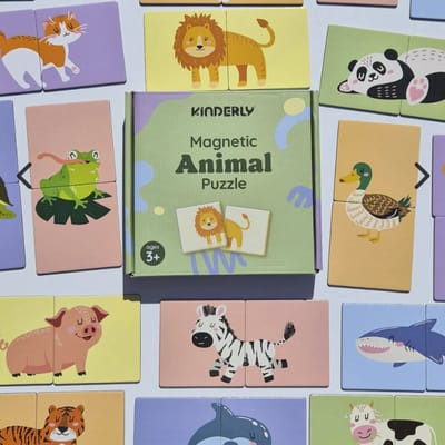 Kinderlybaby Magnetische tegels magneten - Dieren puzzels 40-delig