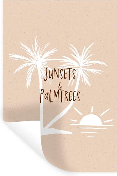 Muurstickers - Sticker Folie - Spreuken - Quotes - Sunsets & palmtrees - Palmboom - 20x30 cm - Plakfolie - Muurstickers Kinderkamer - Zelfklevend Behang - Zelfklevend behangpapier - Stickerfolie
