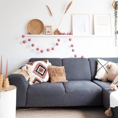 Cotton Ball Lights - LED lichtslinger voor binnen - Handgemaakt en Fairtrade - 20 lampjes - Rose