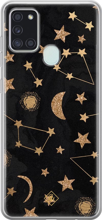 Casimoda® hoesje - Geschikt voor Samsung A21s - Counting The Stars - Backcover - Siliconen/TPU - Grijs