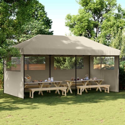 vidaXL - Partytent - 292 - x - 580 - x - 315 - cm - Taupe - Oxford - Stof