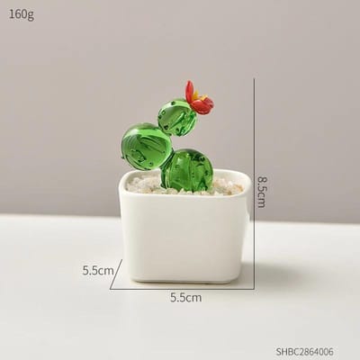 Pot de fleurs en verre créatif nordique mignon Vase tournesol Simulation Plantes en pot Accessoires de décoration de chambre Décoration de chambre Cadeau green