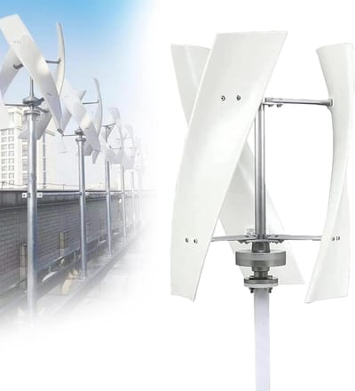 Windturbine Generator - Windmolen Verticale - Energie Opwekken - MPPT Laadregelaar - 12V 24V - Wit