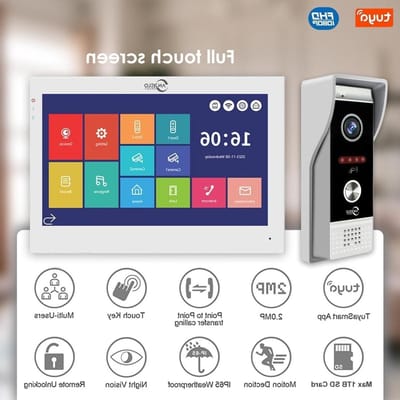 Videodeurbel Systeem - Deurcamera Intercom - Toegangscontrole Thuis - 7 Inch Touchscreen Monitor - 22 x 16 x 2 cm