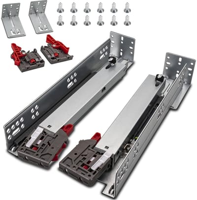 Dailygoods - Undermount Loader Rails - 6 Paar - Volledige Uittrekbaarheid - 530mm - Met Bevestigingsschroeven - Voor Laden van 45 Kilogram