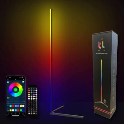 Slimme LED Vloerlamp RGB - Afstandsbediening - Sfeerverlichting - Hoeklamp - Staanlamp - Led Verlichting Strip - Dimbaar - Voor Woonkamer - Zwart