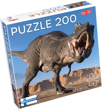Tactic Tyrannosaurus – Puzzel – 200 stukjes – Indrukwekkende Dinosaurus – Strak en Rustgevend Ontwerp – Hoogwaardige Scandinavische Kwaliteit