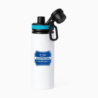 Hacebo® - De beste elektricien waterfles met draaidop blauw - Elektricien - een elektricien - werk - afscheidscadeau - verjaardagscadeau - water fles - 850ML