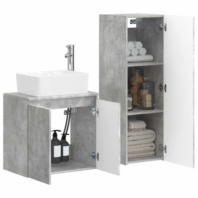 vidaXL - Badkamermeubel - Set - 2 - st - Betongrijs - 33 - x - 34,5 - x - 100 - cm