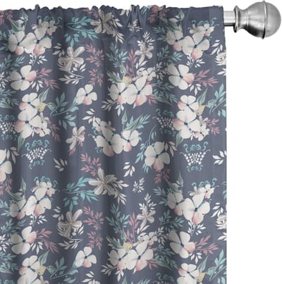 ABAKUHAUS Bloemen Voorhangen – 2x75x175 cm – microvezel