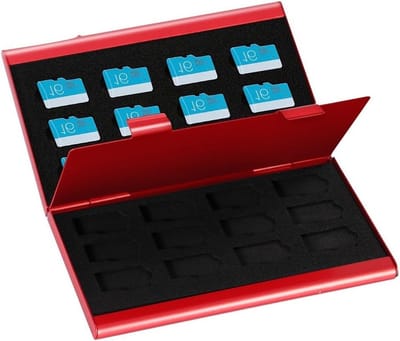 Geheugenkaartopbergdoos van aluminium voor het organiseren van SD- en TF-kaarten, compact en duurzaam, 9 x 6 x 1,3 cm