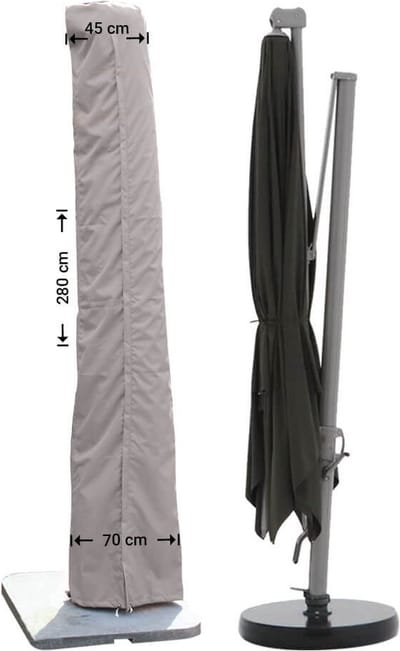 Raffles Covers Parasolhoes - Hoog: 280 cm - RUS280 - Waterdicht - UV-bestendig - Rits en stok - Trekkoord - Parasolhoes voor staande parasol