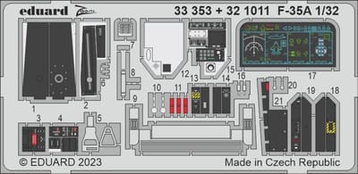 Eduard Modelbouwdecoratie - 33353 Accessoires voor F-35A - Photo-etch