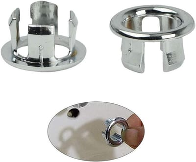 Wastafel Overloop Deksel - Afvoer Ring Badkamer - Badkamer Afwerking - Krasvrij Kunststof - 30x16mm - Glanzend