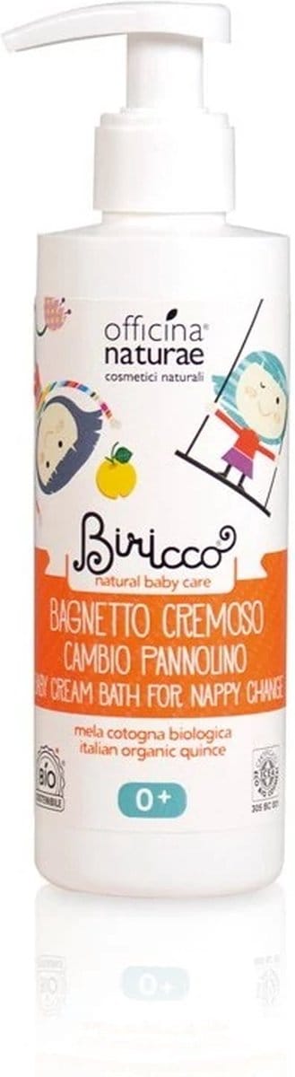 Biologische Baby Badcrème voor de Luierverschoning - 200 ml Biricco met bio kweepeer en calendula