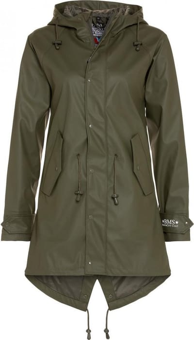 Olijf groene dames regenjas / parka HafenCity® van BMS L