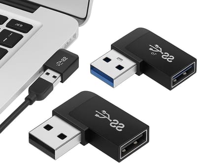 2 Stuks USB 3.0 90 Graden Adapter - Links en Rechts - A Plug naar Vrouwelijke Coupling voor Efficiënte Verbindingen en Ruimtebesparing
