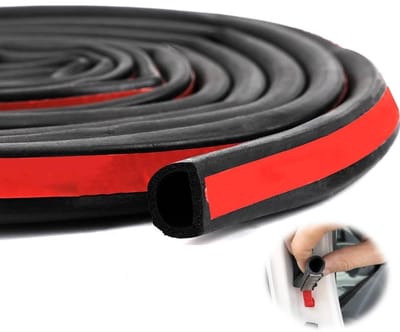Dailygoods - Afdichting - Rubber Deurbescherming - Geluidsisolatie - Zwart - Zelfklevend - D-vormige Tochtstrip 4m - Geschikt voor Vrachtwagens en Auto's