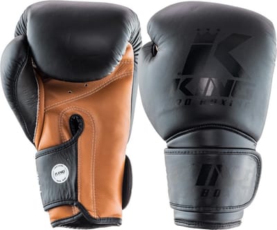 King Pro Boxing Bokshandschoenen - Star 3 - Echt leer - Zwart / Bruin 10 oz
