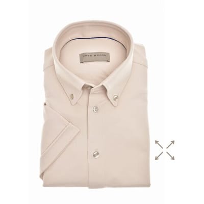 John Miller Overhemd Hyperstretch Slim-Fit Short Sleeve Licht Bruin / male