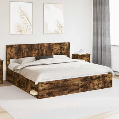vidaXL - Hoofdbord - Gerookt - eiken - PB