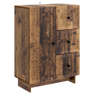 vidaXL - Dressoir - met - lade - Oud - hout - 66 - x - 34,5 - x - 90 - cm - Bewerkt - hout