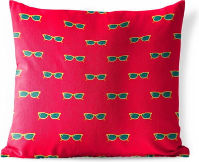 Buitenkussen - Zomer - Zonnebril - Rood - 45x45 cm - Weerbestendig