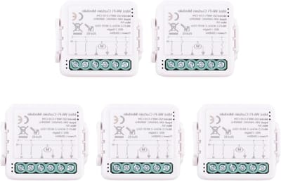 Slimme Gordijnmodule - Rolluik Bediening - Automatisch Ramen - App en Stem - 5 Stuks - Wit