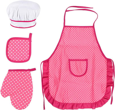 Kookschort en Koksbuis Set voor Kinderen, Bakset met Ovenwanten en Hittebestendige Pad voor Kinderen van 3-12 Jaar, Perfect voor Creatieve Keukenavonturen