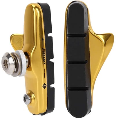 Dailygoods- Remschoenen Lichtgewicht - Remschoenen Racefiets - Remschoenen Goud - Remschoenen Aluminium-Rubber - Remschoenen Schokbestendig - Remschoenen Controle - Remblokken