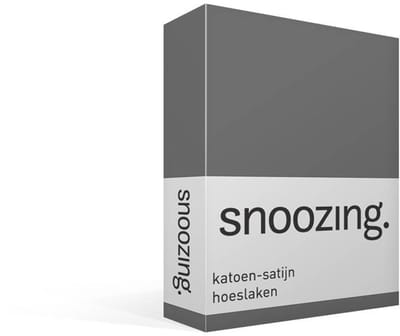 Snoozing - Katoen-satijn - Hoeslaken - Eenpersoons - 70x200 cm - Antraciet