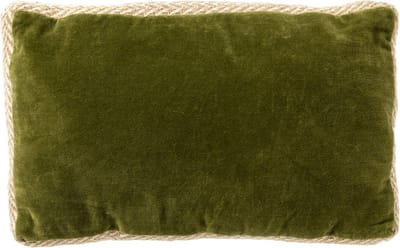 Dutch Decor MANOE - kussenhoes 30x50 cm - effen kleur - jute rand - Cardamom Seed - groen - met rits - zonder binnenkussen